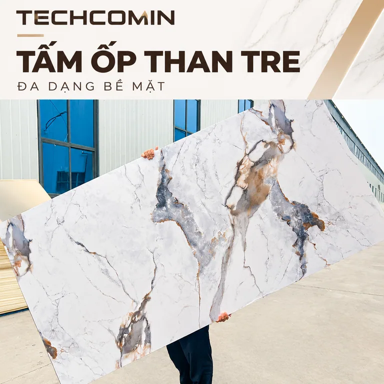 Tấm ốp than tre bề mặt vân gỗ