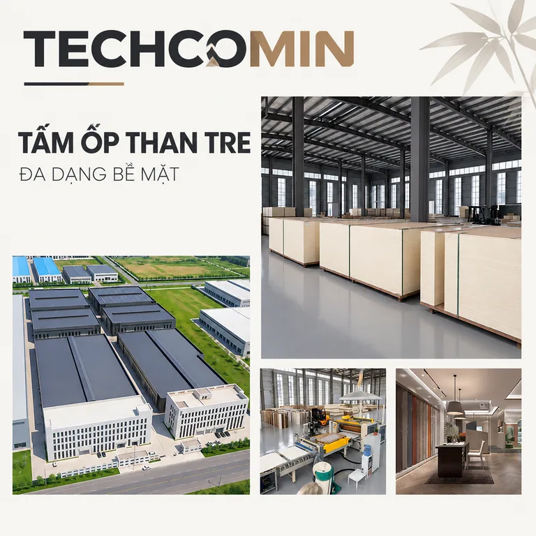 Tấm ốp than tre bề mặt vân gỗ