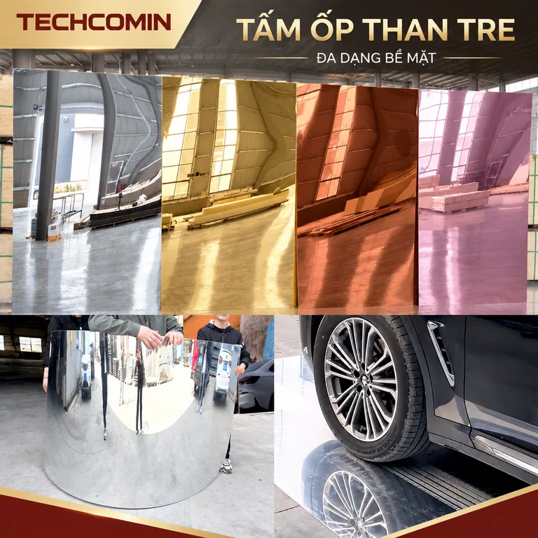 Tấm ốp than tre bề mặt vân gỗ