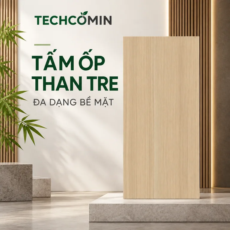 Tấm ốp than tre bề mặt vân gỗ