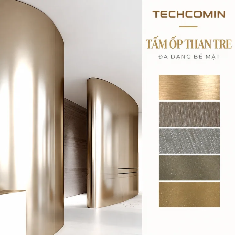 Tấm ốp than tre bề mặt vân gỗ