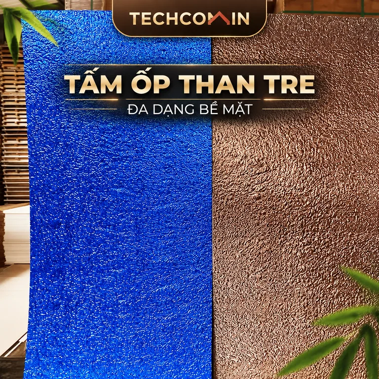 Tấm ốp than tre bề mặt vân gỗ