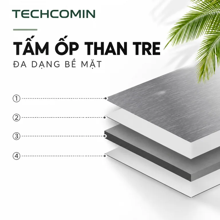 Tấm ốp than tre bề mặt vân gỗ