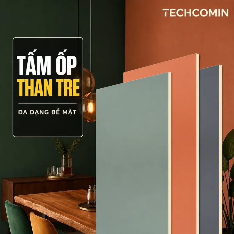 Tấm ốp than tre bề mặt vân gỗ