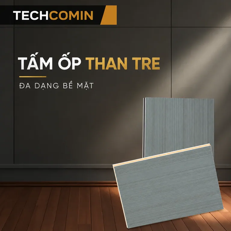 Tấm ốp than tre bề mặt vân gỗ