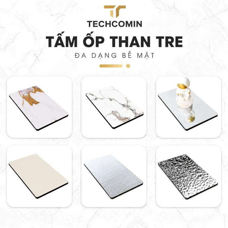 Tấm ốp than tre bề mặt vân gỗ