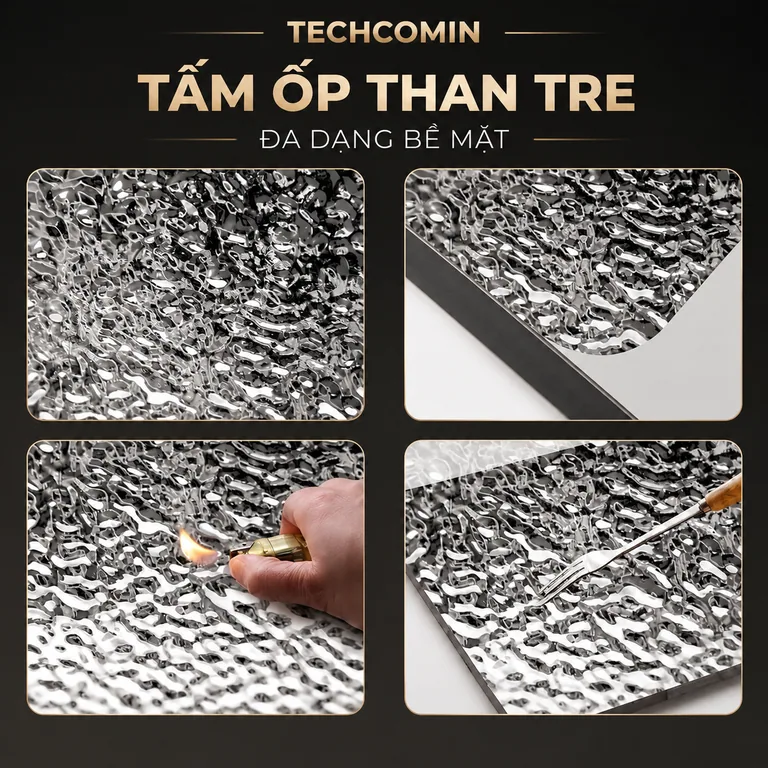 Tấm ốp than tre bề mặt vân gỗ