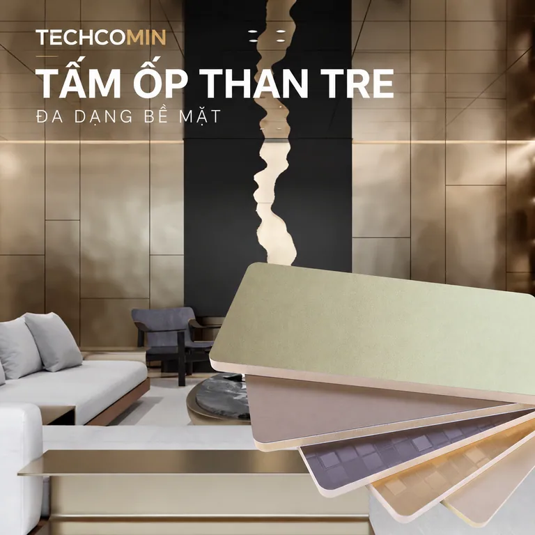 Tấm ốp than tre bề mặt vân gỗ