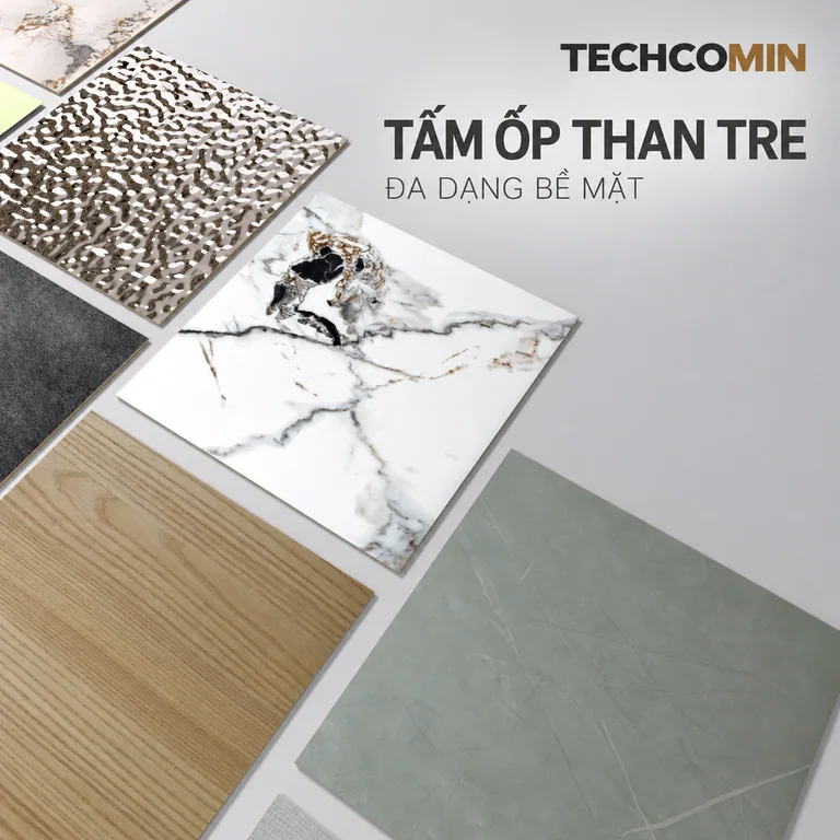 Tấm ốp than tre bề mặt vân gỗ