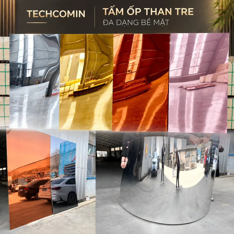 Tấm ốp than tre bề mặt vân gỗ