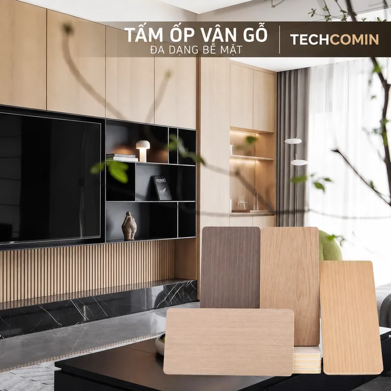 Tấm ốp than tre bề mặt vân gỗ