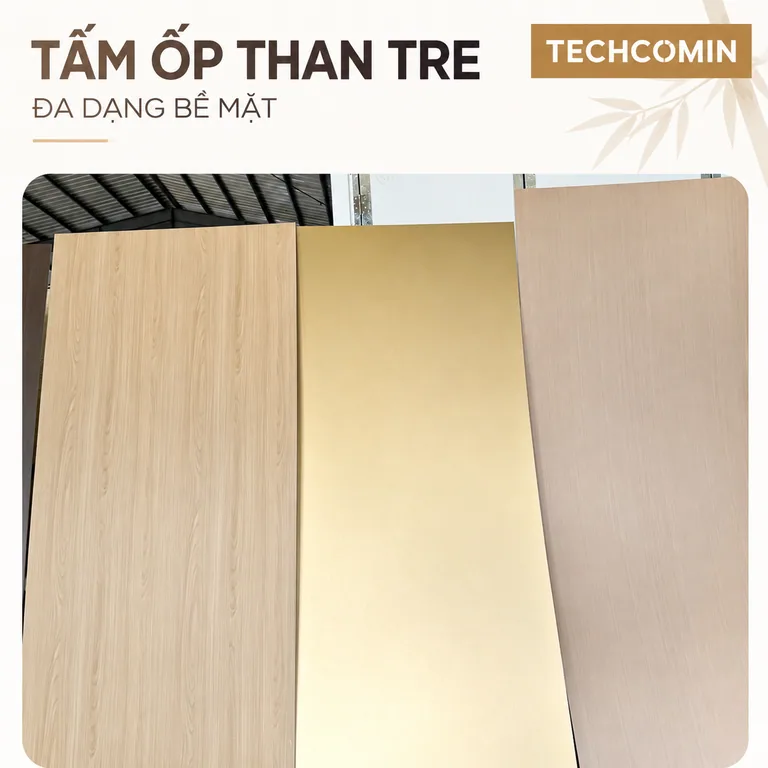 Tấm ốp than tre bề mặt vân gỗ