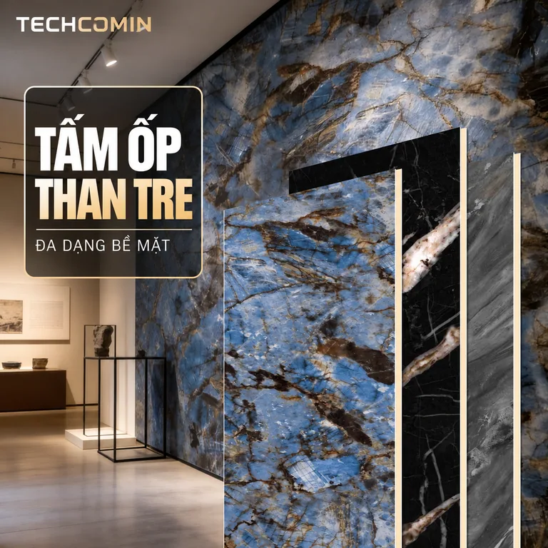 Tấm ốp than tre bề mặt vân gỗ