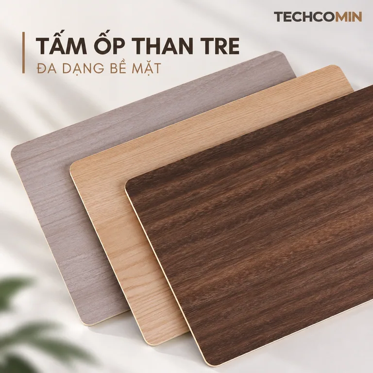 Tấm ốp than tre bề mặt vân gỗ