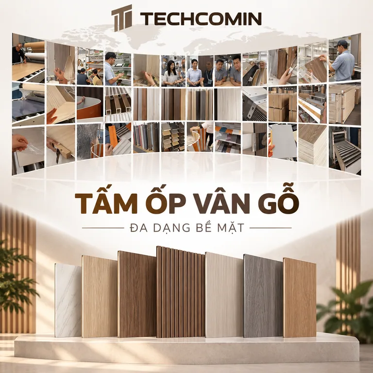 Tấm ốp than tre bề mặt vân gỗ