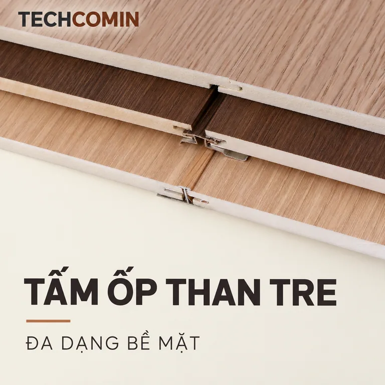 Tấm ốp than tre bề mặt vân gỗ
