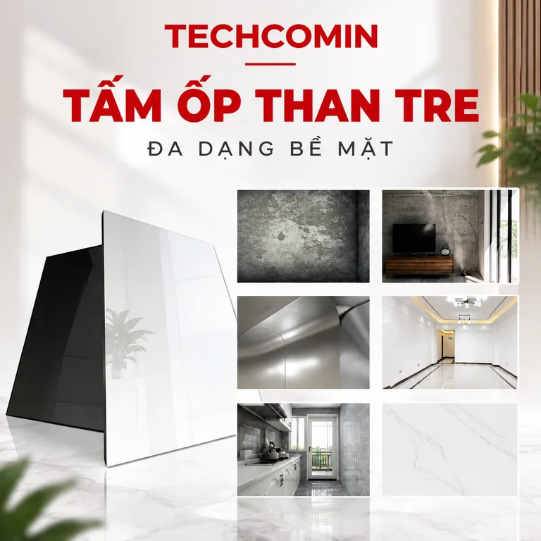 Tấm ốp than tre bề mặt vân gỗ
