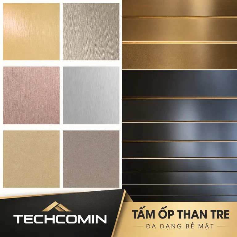 Tấm ốp than tre bề mặt vân gỗ