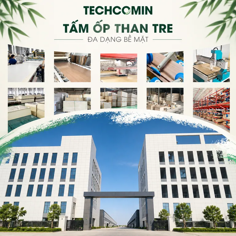 Tấm ốp than tre bề mặt vân gỗ