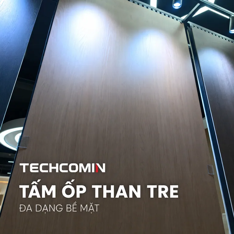 Tấm ốp than tre bề mặt vân gỗ