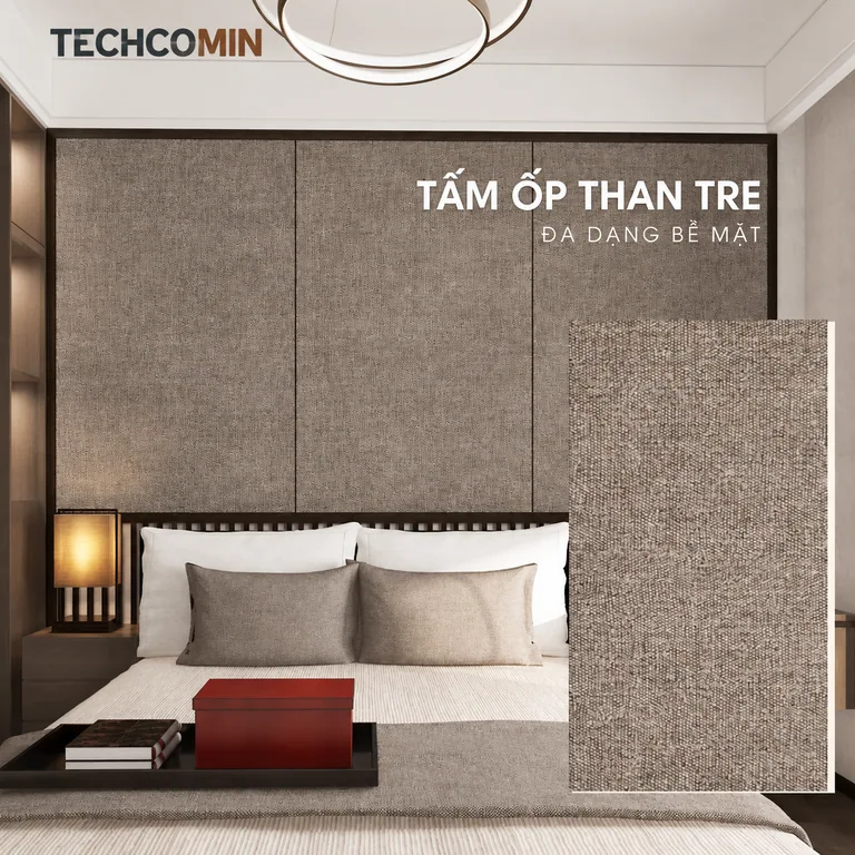Tấm ốp than tre bề mặt vân gỗ