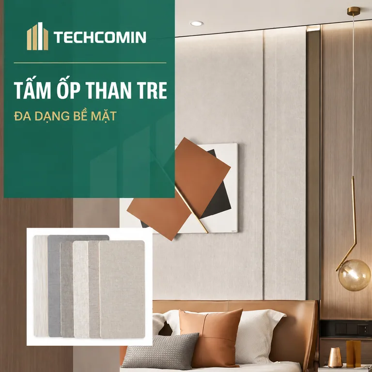 Tấm ốp than tre bề mặt vân gỗ