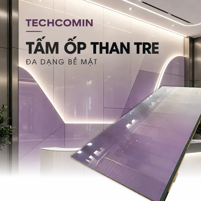 Tấm ốp than tre bề mặt vân gỗ