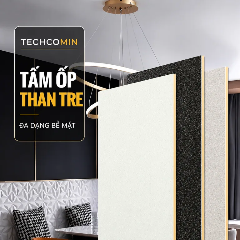 Tấm ốp than tre bề mặt vân gỗ