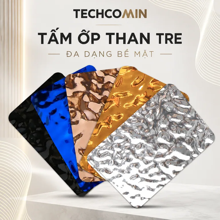 Tấm ốp than tre bề mặt vân gỗ