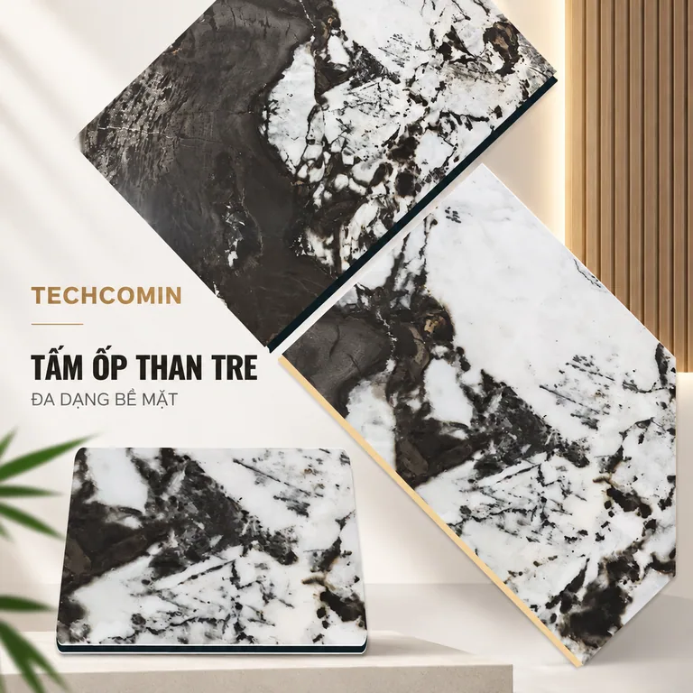 Tấm ốp than tre bề mặt vân gỗ
