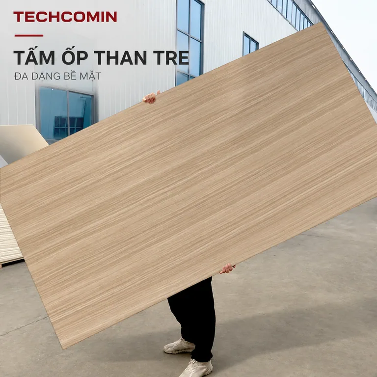 Tấm ốp than tre bề mặt vân gỗ