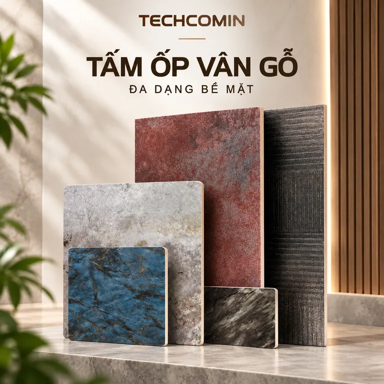 Tấm ốp than tre bề mặt vân gỗ