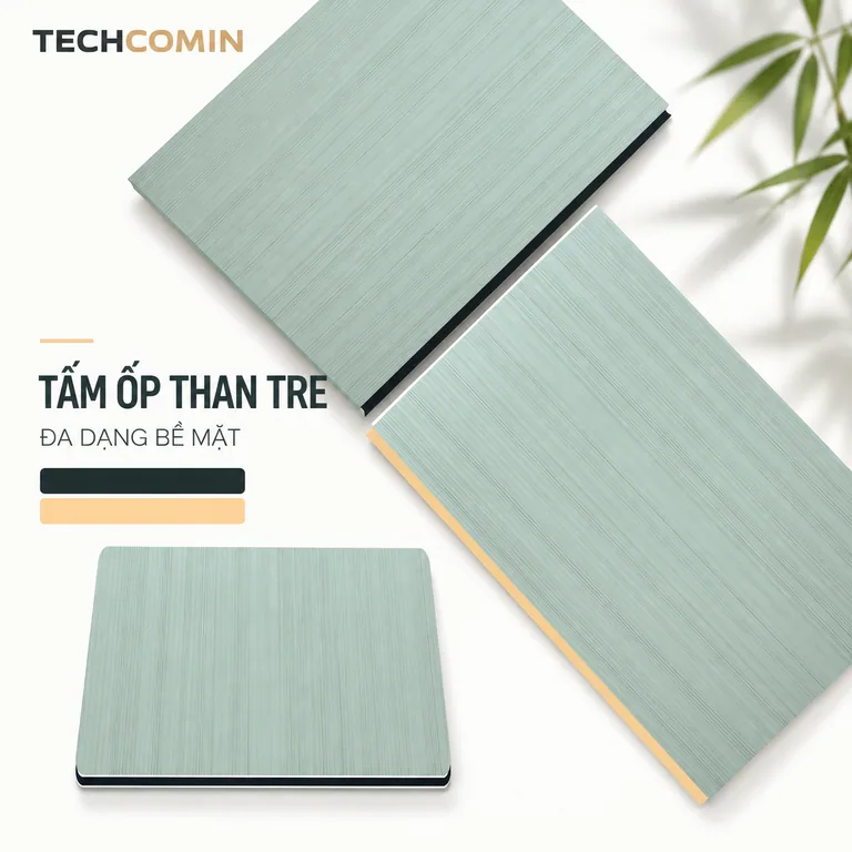 Tấm ốp than tre bề mặt vân gỗ