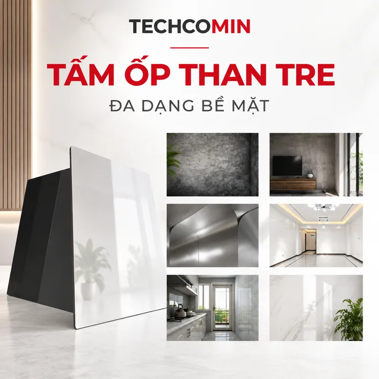 Tấm ốp than tre bề mặt vân gỗ