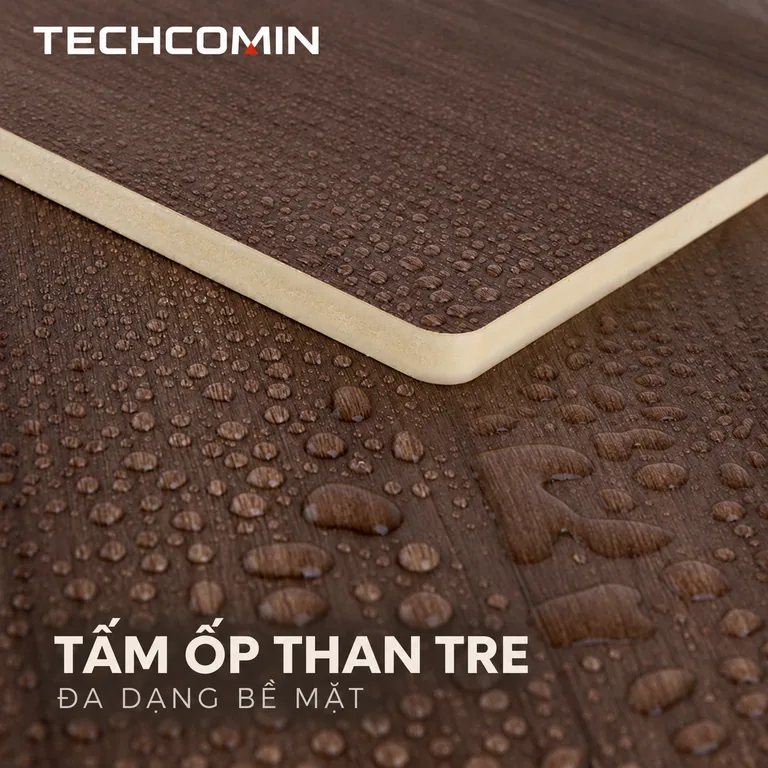 Tấm ốp than tre bề mặt vân gỗ