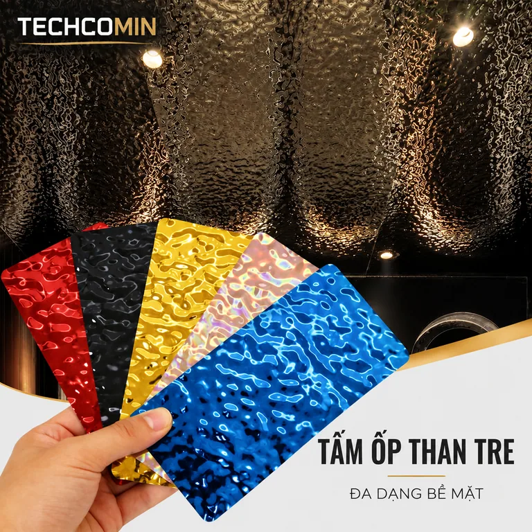 Tấm ốp than tre bề mặt vân gỗ