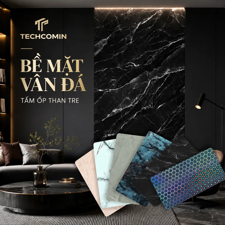 Tấm ốp than tre bề mặt vân gỗ