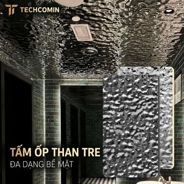 Tấm ốp than tre bề mặt vân gỗ