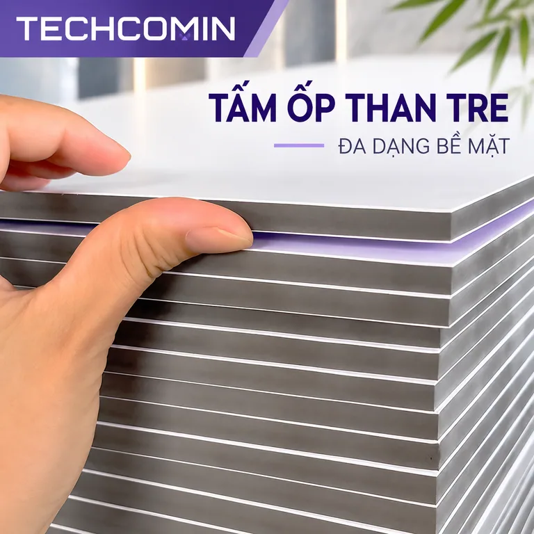 Tấm ốp than tre bề mặt vân gỗ