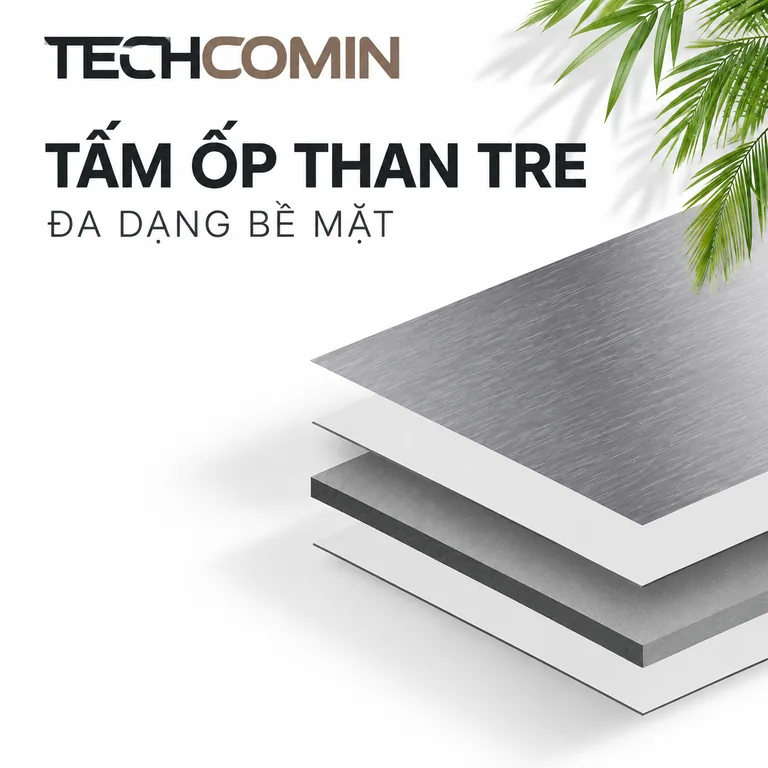 Tấm ốp than tre bề mặt vân gỗ