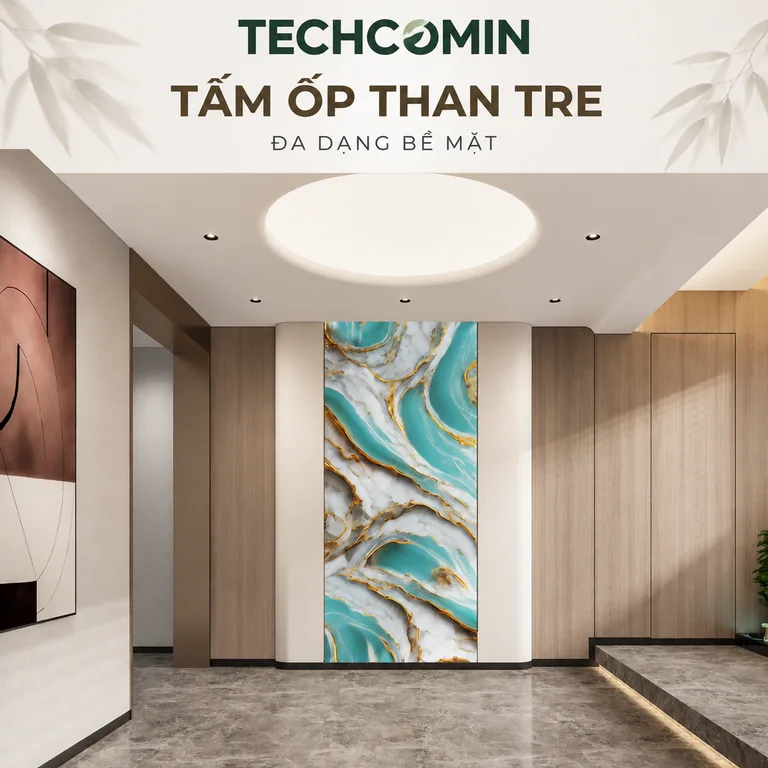 Tấm ốp than tre bề mặt vân gỗ