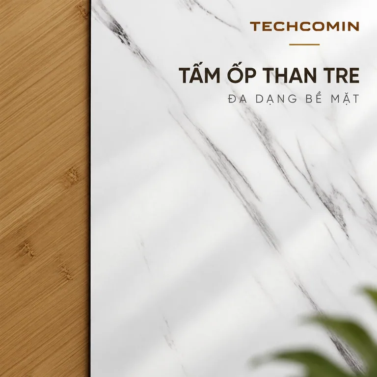 Tấm ốp than tre bề mặt vân gỗ