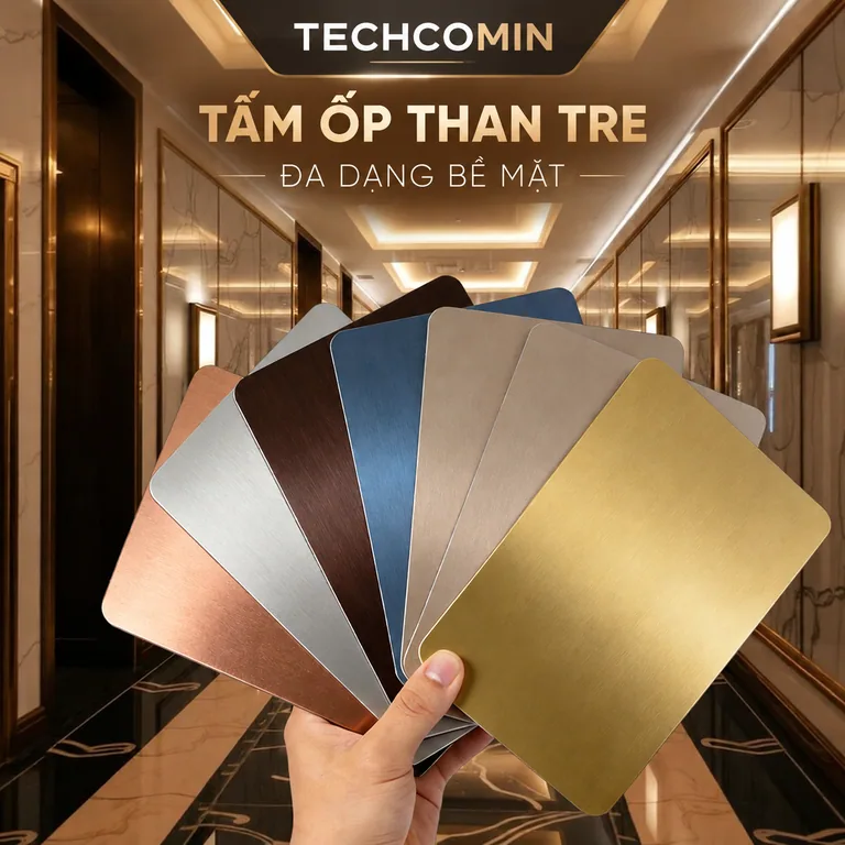 Tấm ốp than tre bề mặt vân gỗ
