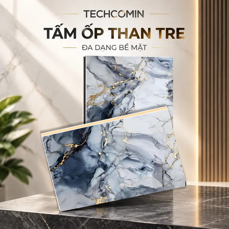 Tấm ốp than tre bề mặt vân gỗ