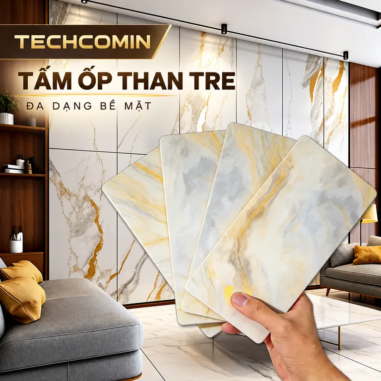 Tấm ốp trang trí nội thất bề mặt vân đá