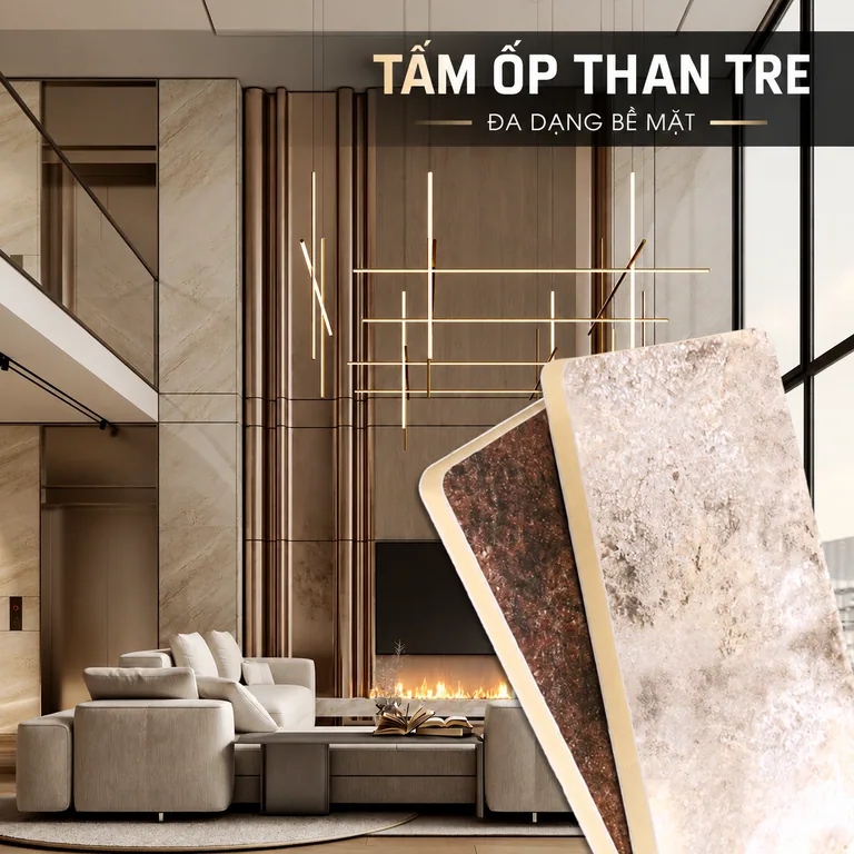 Tấm ốp trang trí nội thất bề mặt vân đá