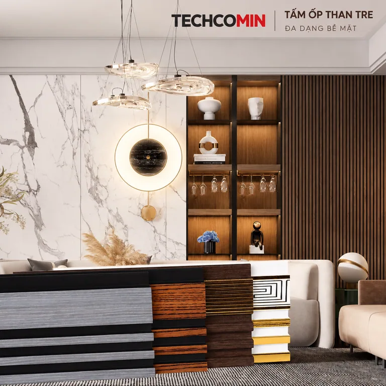 Tấm ốp trang trí nội thất bề mặt vân gỗ