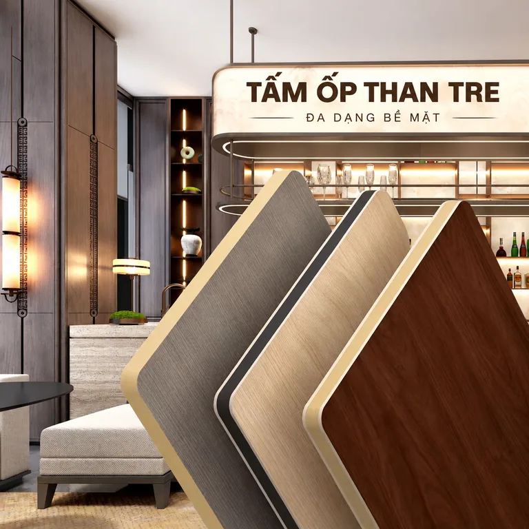 Tấm ốp trang trí nội thất bề mặt vân gỗ