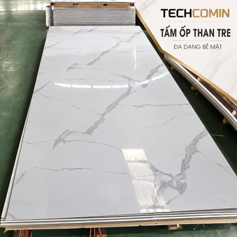 Tấm ốp than tre bề mặt vân gỗ