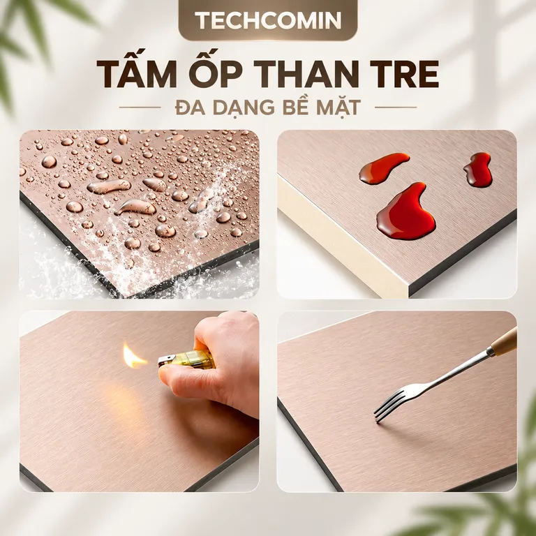 Tấm ốp than tre bề mặt vân gỗ